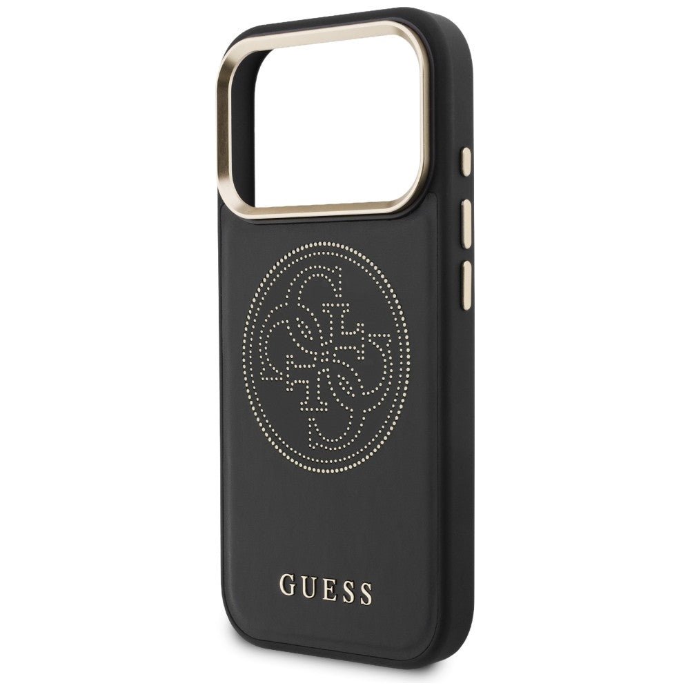 Guess iPhone 17 Pro - Θήκη με Επένδυση Συνθετικού Δέρματος - Perforated 4G MagSafe - Black