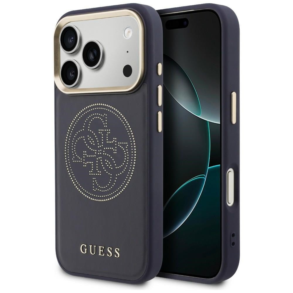 Guess iPhone 17 Pro - Θήκη με Επένδυση Συνθετικού Δέρματος - Perforated 4G MagSafe - Blue