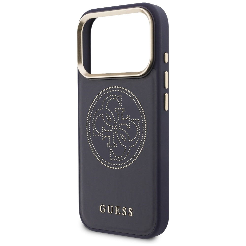 Guess iPhone 17 Pro - Θήκη με Επένδυση Συνθετικού Δέρματος - Perforated 4G MagSafe - Blue