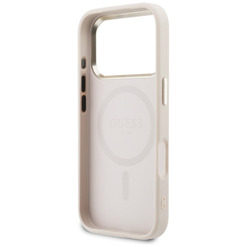 Guess iPhone 17 Pro - Θήκη με Επένδυση Συνθετικού Δέρματος - Perforated 4G MagSafe - Pink