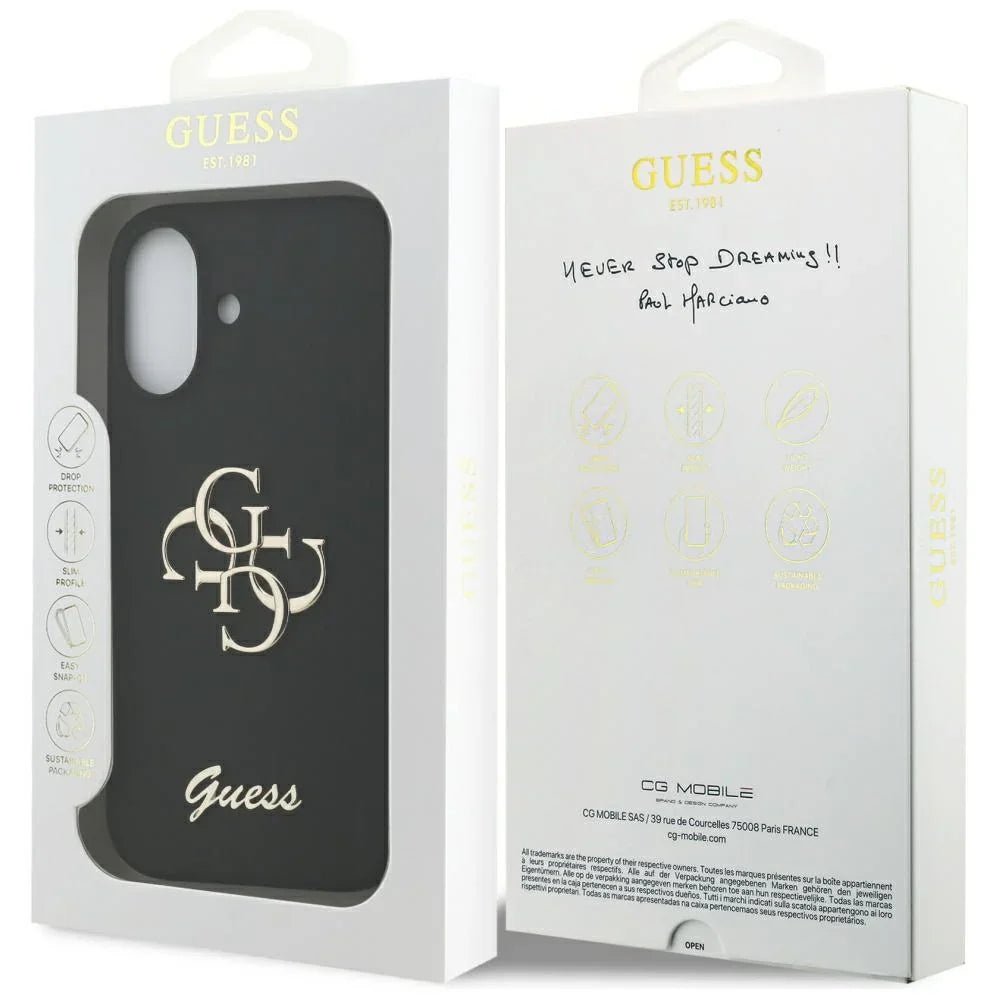 Guess iPhone 17 - Silicone Big 4G Script - Σκληρή Θήκη Σιλικόνης - Black