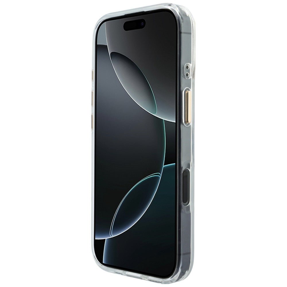 Guess iPhone 17 - Σκληρή Θήκη με Πλαίσιο Σιλικόνης - IML Gradient Script Metal MagSafe - White