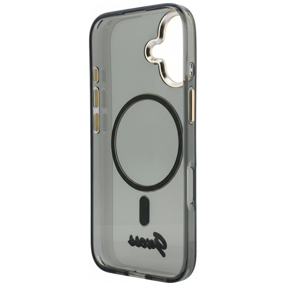 Guess iPhone 17 - Σκληρή Θήκη με Πλαίσιο Σιλικόνης - IML Script Metal MagSafe - Black