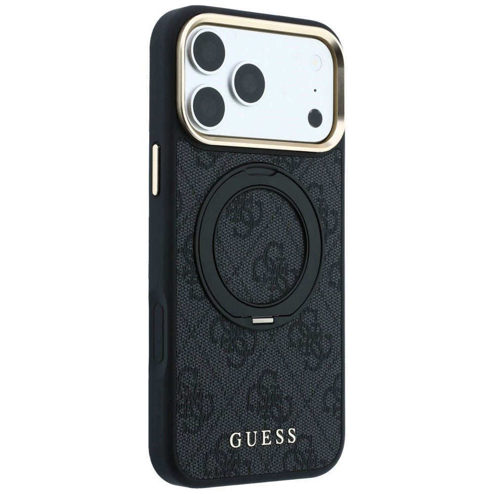 Guess iPhone 18 Pro / iPhone 17 Pro - Σκληρή Θήκη με Δαχτυλίδι Συγκράτησης MagSafe - Ring Stand 360 4G Classic Logo - Black