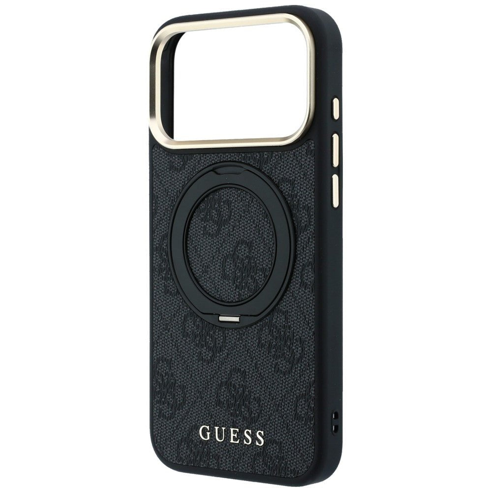 Guess iPhone 18 Pro / iPhone 17 Pro - Σκληρή Θήκη με Δαχτυλίδι Συγκράτησης MagSafe - Ring Stand 360 4G Classic Logo - Black
