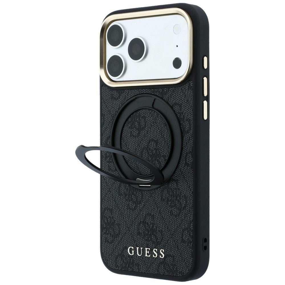 Guess iPhone 18 Pro Max / iPhone 17 Pro Max - Σκληρή Θήκη με Δαχτυλίδι Συγκράτησης MagSafe - Ring Stand 360 4G Classic Logo - Black