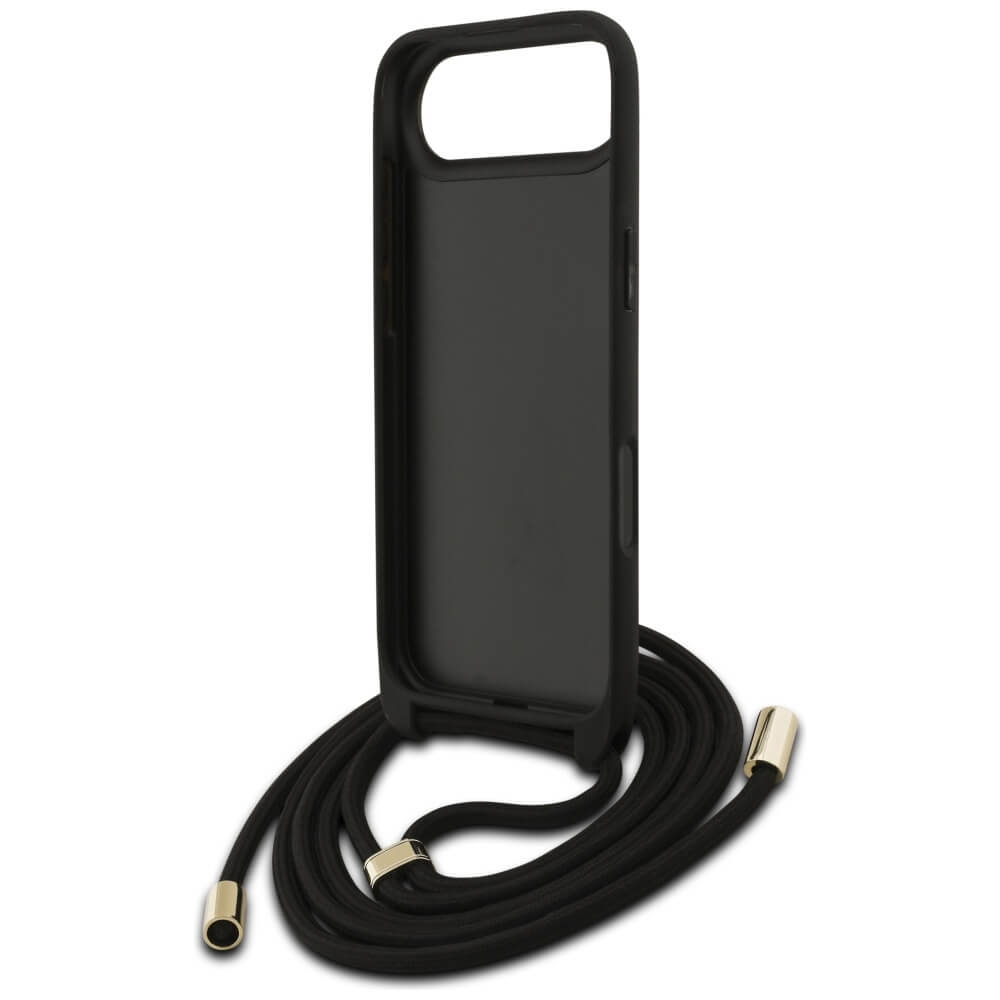 Guess iPhone Air - 4G Big Logo Cord Stap Crossbody - Θήκη με Επένδυση Συνθετικού Δέρματος και Λουράκι - Black