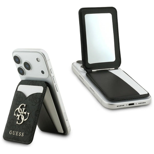 Guess Μαγνητική MagSafe Θήκη για Κάρτες / Stand με Καθρέφτη - 4G Stand and Mirror - Black