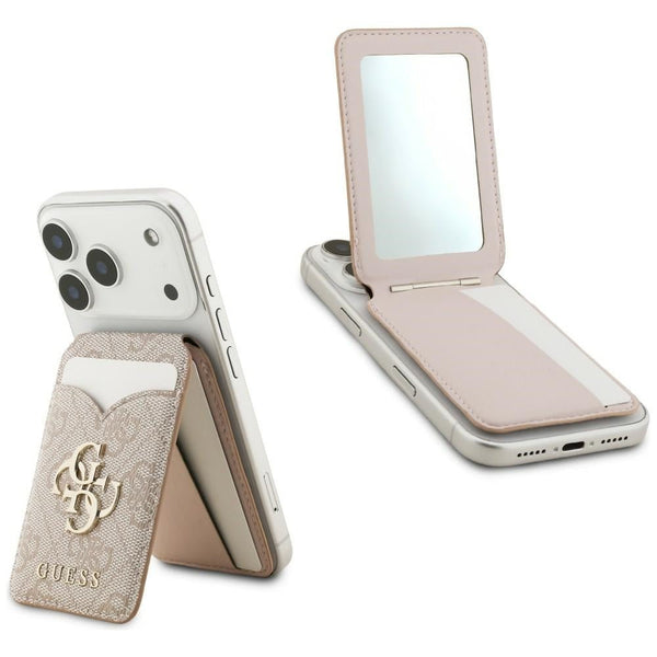Guess Μαγνητική MagSafe Θήκη για Κάρτες / Stand με Καθρέφτη - 4G Stand and Mirror - Pink
