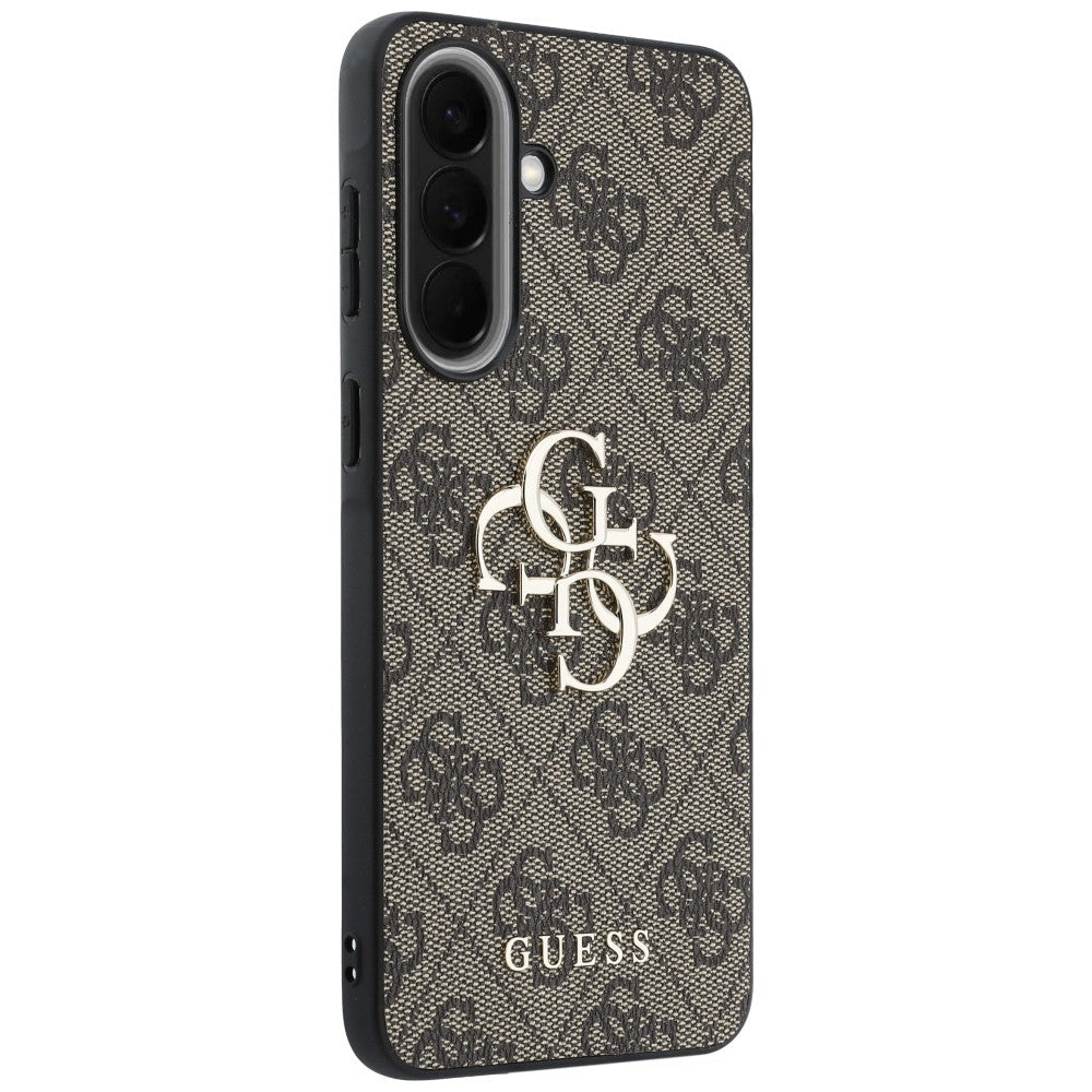 Guess Samsung Galaxy A37 5G - 4G Big Metal Logo - Θήκη με Επένδυση Συνθετικού Δέρματος - Brown