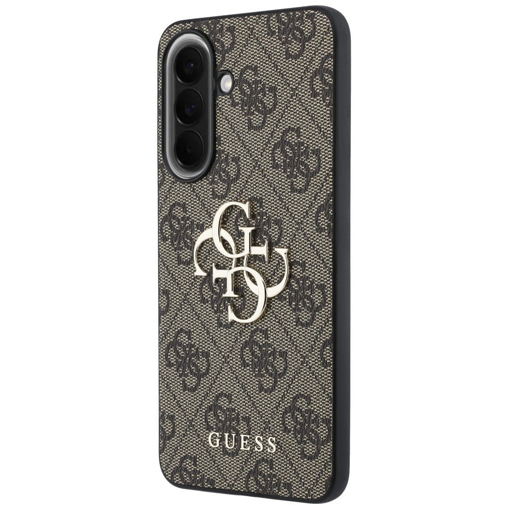 Guess Samsung Galaxy A37 5G - 4G Big Metal Logo - Θήκη με Επένδυση Συνθετικού Δέρματος - Brown