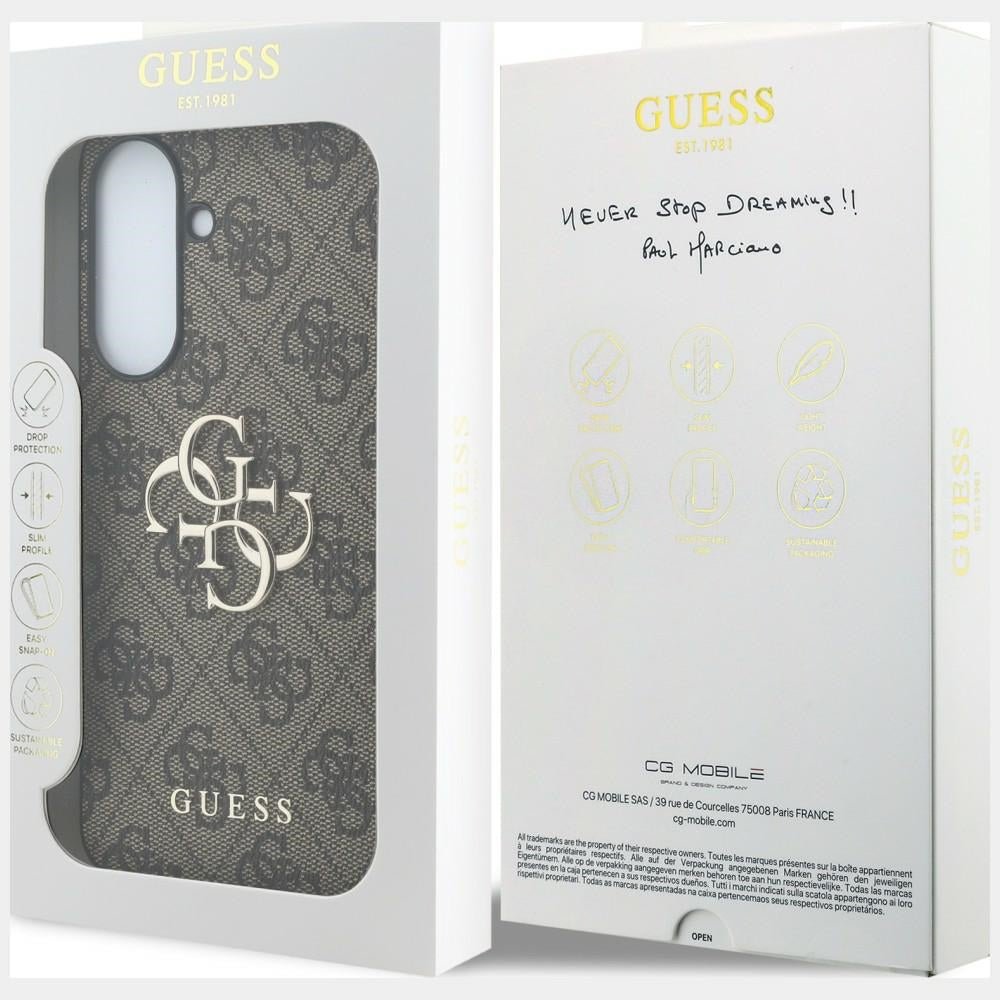 Guess Samsung Galaxy A37 5G - 4G Big Metal Logo - Θήκη με Επένδυση Συνθετικού Δέρματος - Brown