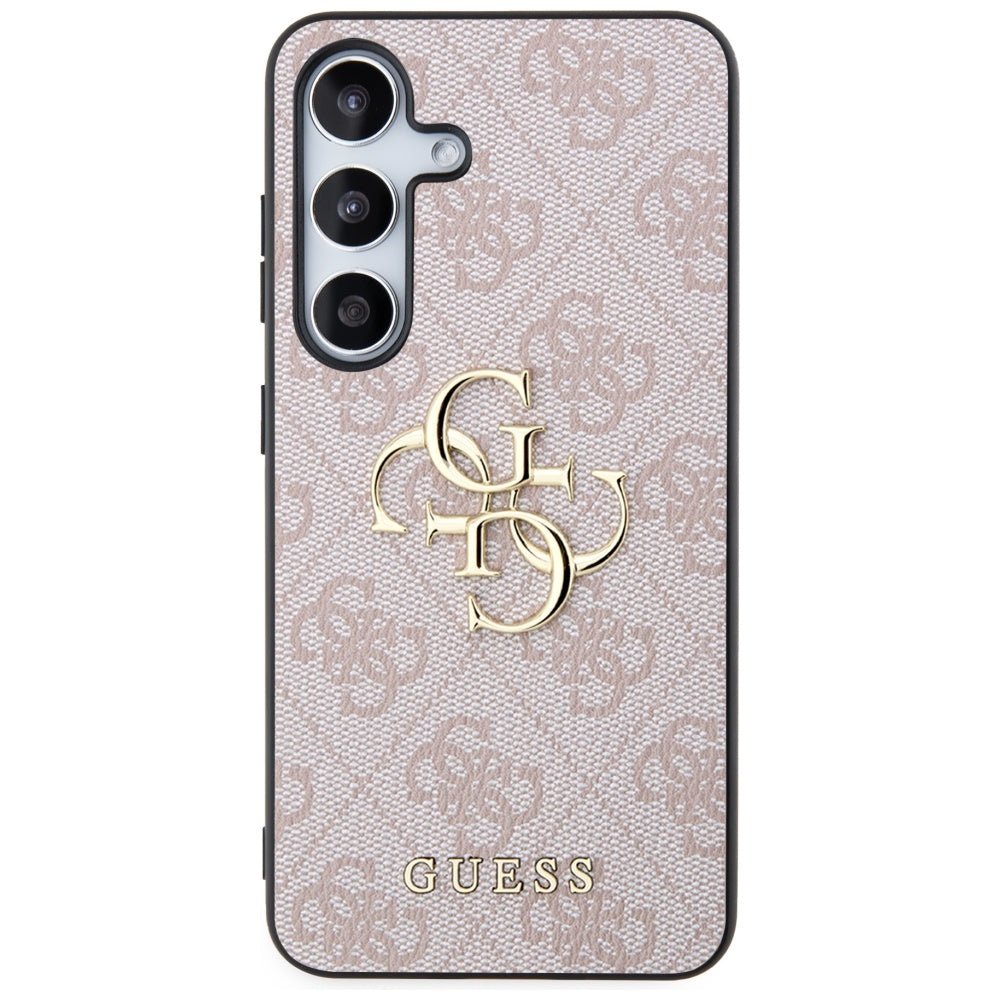 Guess Samsung Galaxy S24 - 4G Big Metal Logo Θήκη με Επένδυση Συνθετικού Δέρματος - Pink - GUHCS24S4GMGPI