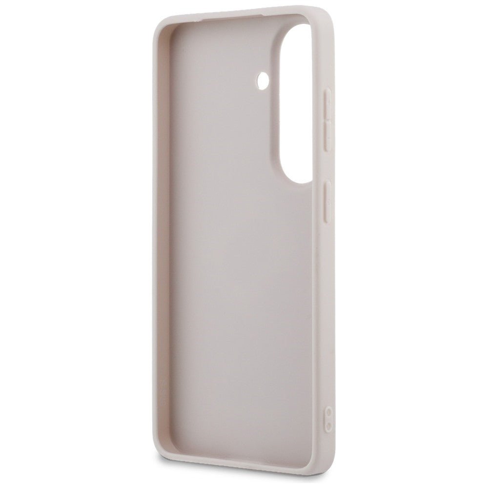 Guess Samsung Galaxy S26 - Σκληρή Θήκη με Πλαίσιο Σιλικόνης και Επένδυση Συνθετικού Δέρματος - 4G Big Metal Logo - Pink