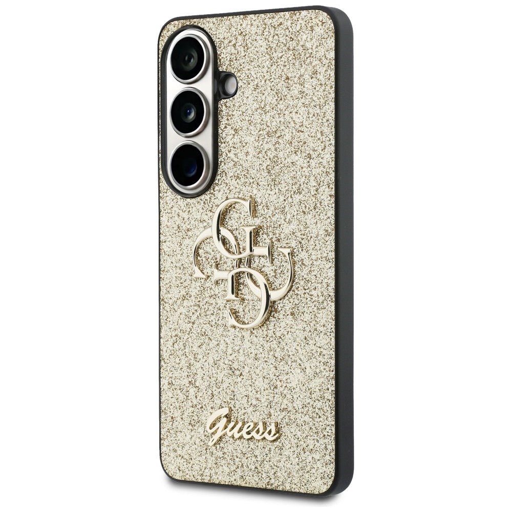 Guess Samsung Galaxy S26 - Σκληρή Θήκη Glitter με Πλαίσιο Σιλικόνης - Fixed Glitter Big 4G - Gold