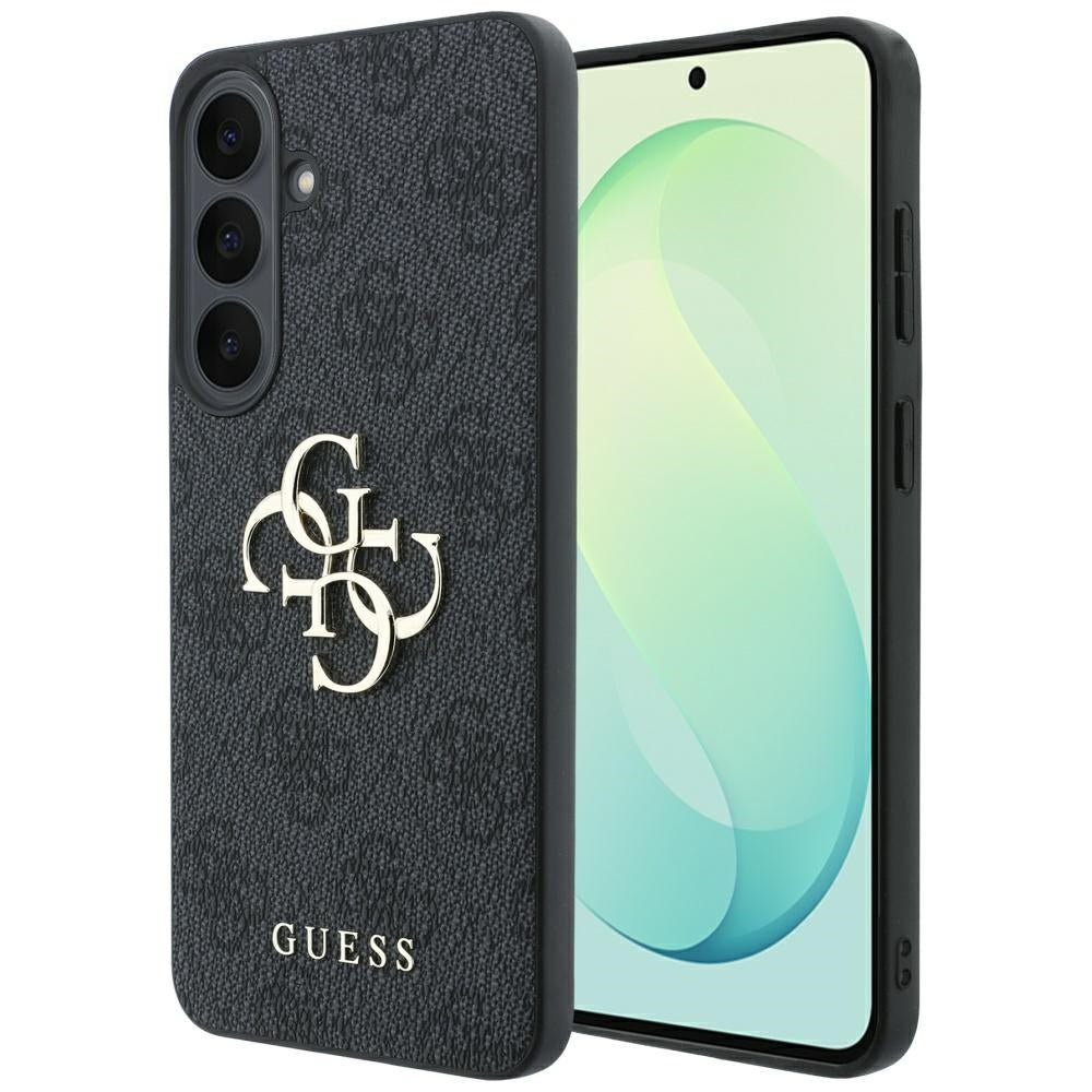 Guess Samsung Galaxy S26 FE - Σκληρή Θήκη με Πλαίσιο Σιλικόνης και Επένδυση Συνθετικού Δέρματος - Embossed 4G Ring Classic Logo - Black
