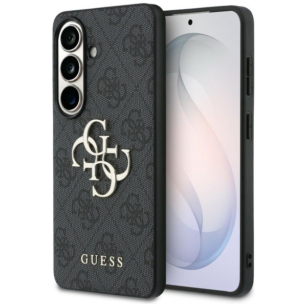 Guess Samsung Galaxy S26 Plus - Σκληρή Θήκη με Πλαίσιο Σιλικόνης και Επένδυση Συνθετικού Δέρματος - 4G Big Metal Logo - Black