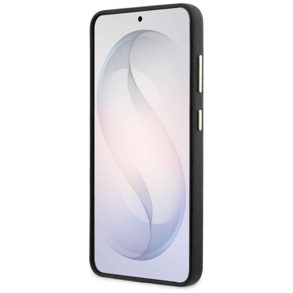 Guess Samsung Galaxy S26 Plus - Σκληρή Θήκη με Επένδυση από Οικολογικό Δέρμα - Grained Big 4G Metal Logo - Black