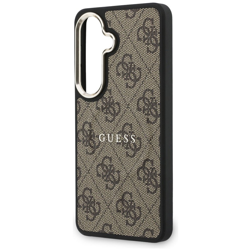 Guess Samsung Galaxy S26 Plus - Σκληρή Θήκη με Πλαίσιο Σιλικόνης και MagSafe - 4G Embossed Ring - Brown