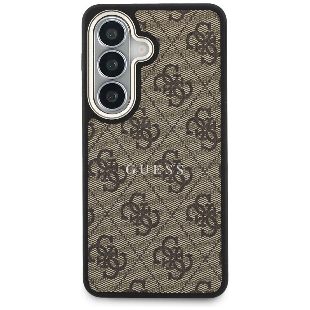 Guess Samsung Galaxy S26 Plus - Σκληρή Θήκη με Πλαίσιο Σιλικόνης και MagSafe - 4G Embossed Ring - Brown