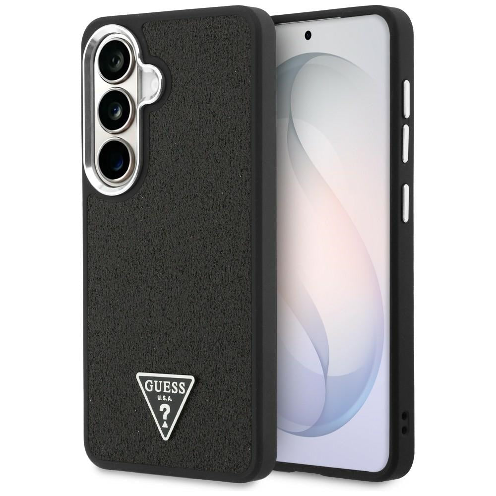 Guess Samsung Galaxy S26 - Σκληρή Θήκη με Επένδυση Οικολογικού Δέρματος - Fixed Glitter Triangle MagSafe - Black