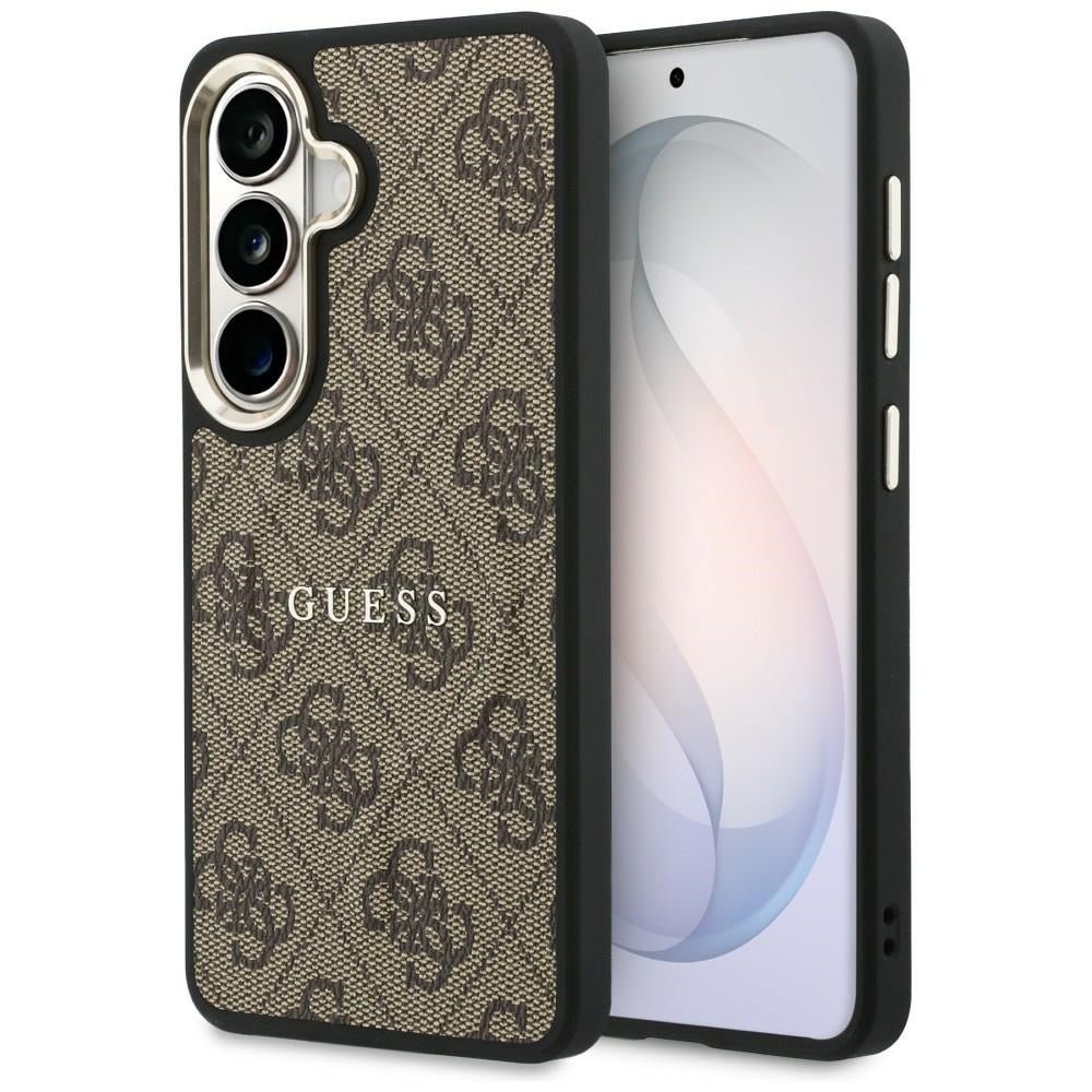 Guess Samsung Galaxy S26 - Σκληρή Θήκη με Πλαίσιο Σιλικόνης MagSafe - 4G Embossed Ring - Brown