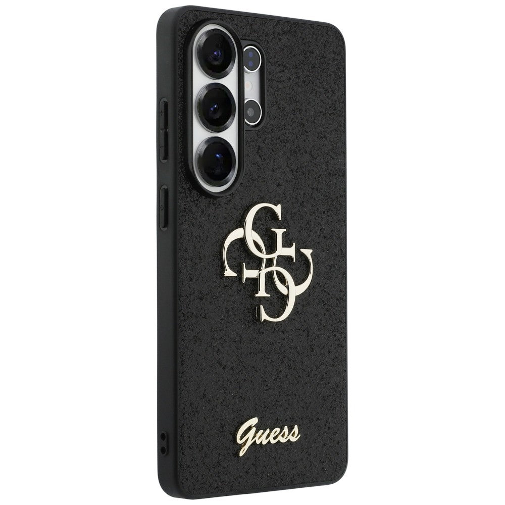 Guess Samsung Galaxy S26 Ultra - Σκληρή Θήκη Glitter με Πλαίσιο Σιλικόνης - Fixed Glitter Big 4G - Black