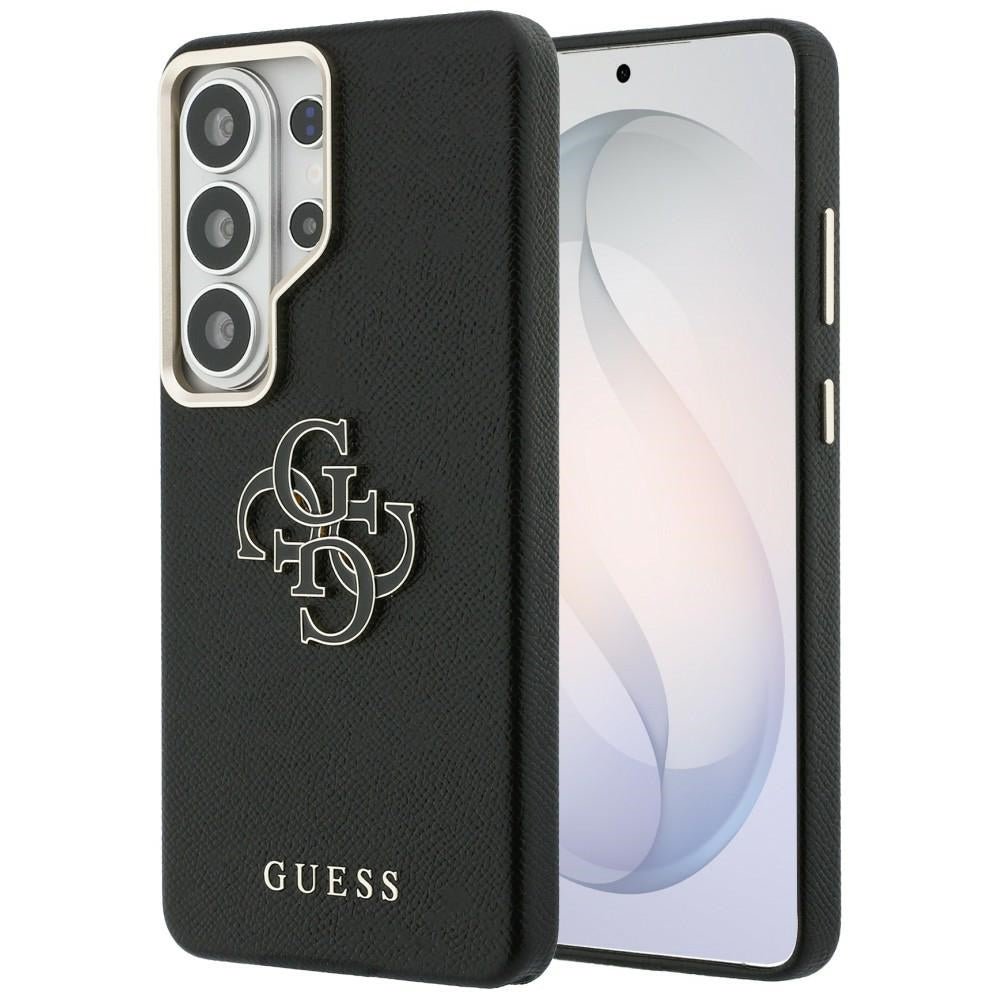 Guess Samsung Galaxy S26 Ultra - Σκληρή Θήκη με Επένδυση από Οικολογικό Δέρμα - Grained Big 4G Metal Logo - Black