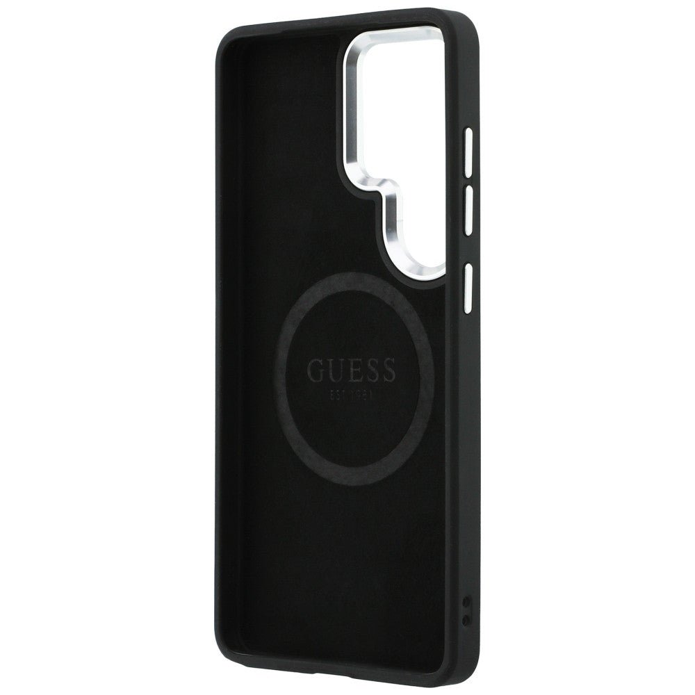 Guess Samsung Galaxy S26 Ultra - Σκληρή Θήκη με Επένδυση Οικολογικού Δέρματος - Embossed Ring Triangle Logo MagSafe - Black