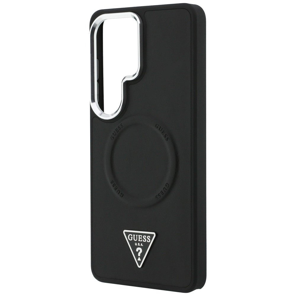 Guess Samsung Galaxy S26 Ultra - Σκληρή Θήκη με Επένδυση Οικολογικού Δέρματος - Embossed Ring Triangle Logo MagSafe - Black