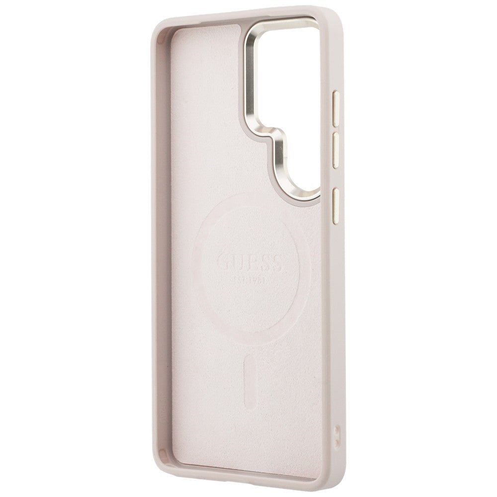 Guess Samsung Galaxy S26 Ultra - Σκληρή Θήκη με Πλαίσιο Σιλικόνης και MagSafe - 4G Embossed Ring - Pink