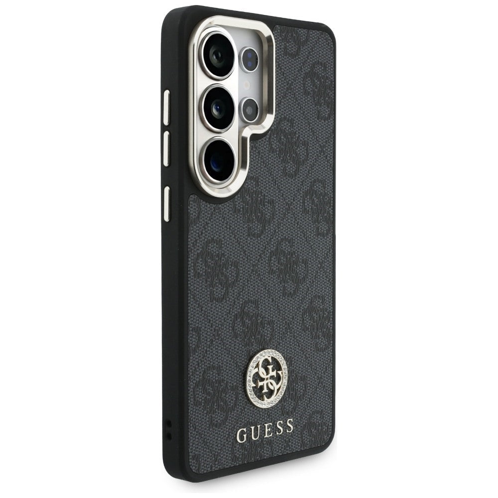Guess Samsung Galaxy S26 Ultra - Θήκη με Επένδυση Συνθετικού Δέρματος και Λουράκι - 4G Big Rhinestone Triangle Strap MagSafe - Black