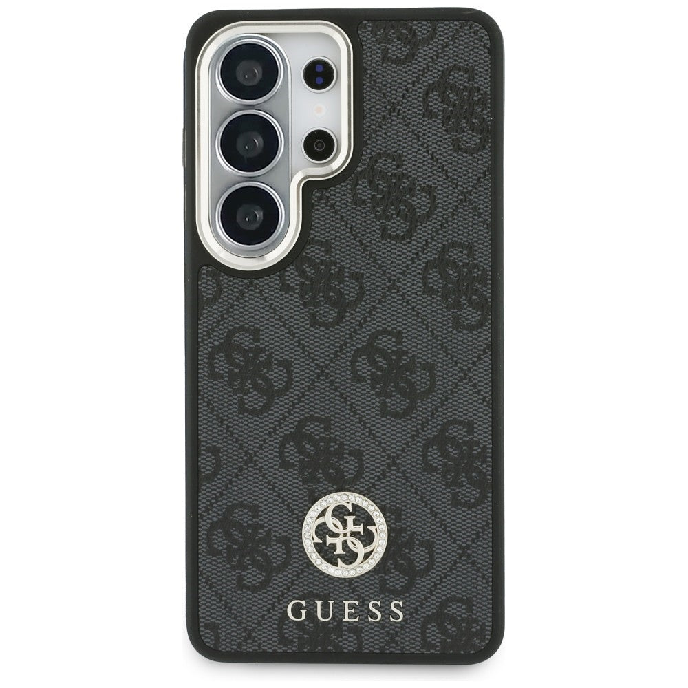 Guess Samsung Galaxy S26 Ultra - Θήκη με Επένδυση Συνθετικού Δέρματος και Λουράκι - 4G Big Rhinestone Triangle Strap MagSafe - Black