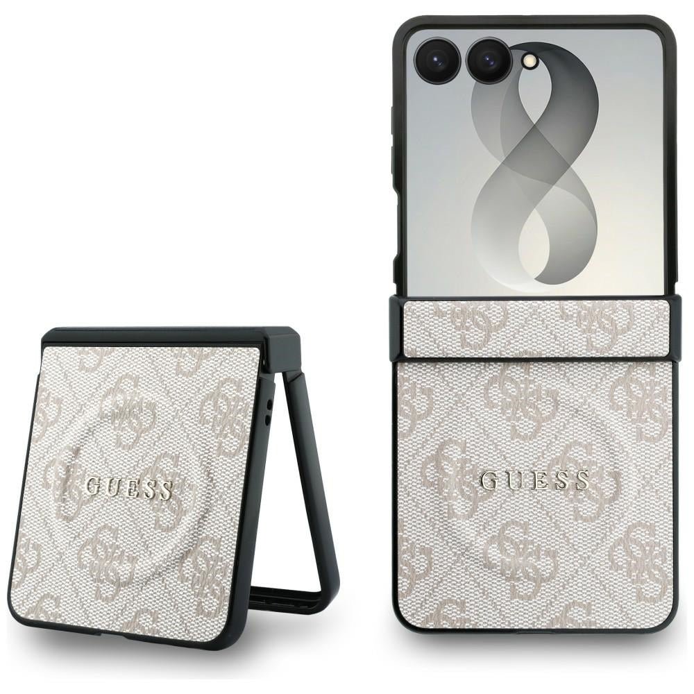 Guess Samsung Galaxy Z Flip8 - Σκληρή Θήκη MagSafe με Πλαίσιο Σιλικόνης και Επένδυση Συνθετικού Δέρματος - 4G Classic MagSafe - Pink