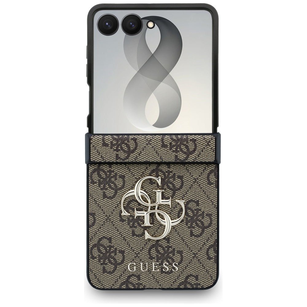 Guess Samsung Galaxy Z Flip8 - Σκληρή Θήκη με Επένδυση από Οικολογικό Δέρμα - Big 4G Logo - Brown