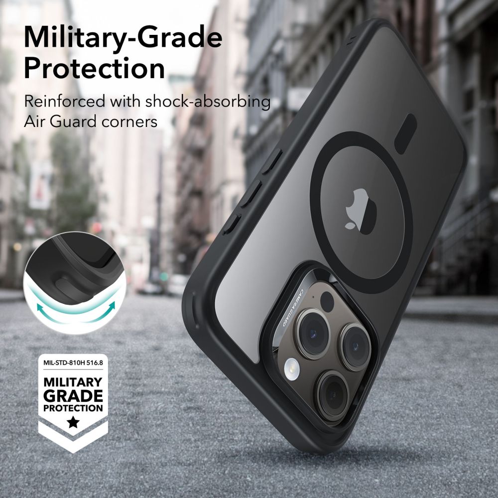 ESR iPhone 15 Pro Max Classic Hybrid Halolock Σκληρή Θήκη με Πλαίσιο Σιλικόνης και MagSafe - Διάφανη / Black