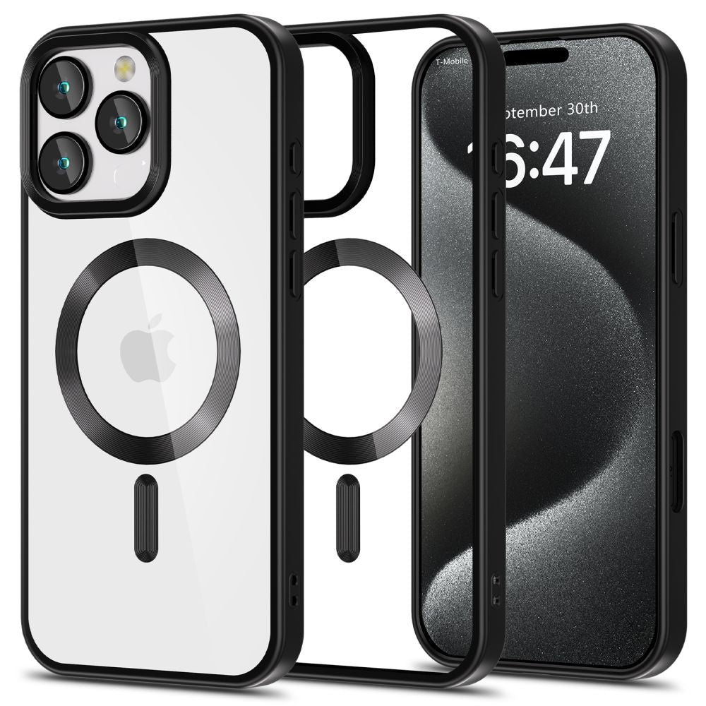 Tech - Protect iPhone 16 Pro Max MagFlex Θήκη Σιλικόνης TPU με MagSafe - Διάφανη / Satin Black