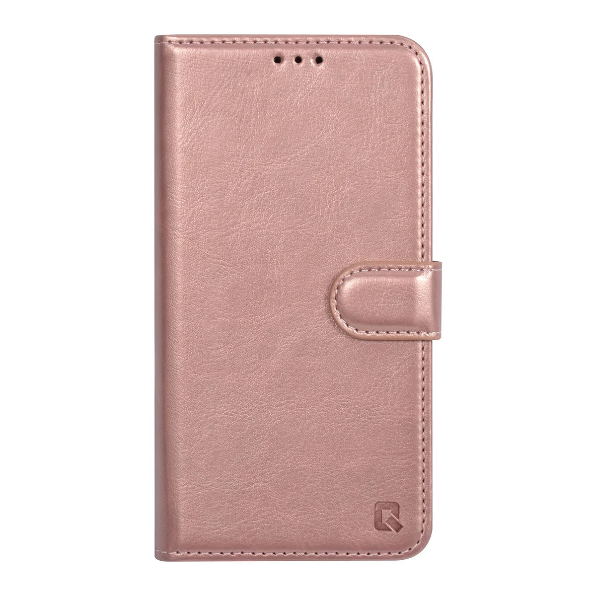 Tuniq iPhone 15 Pro - Θήκη Πορτοφόλι Stand από Δερματίνη - Rose Gold