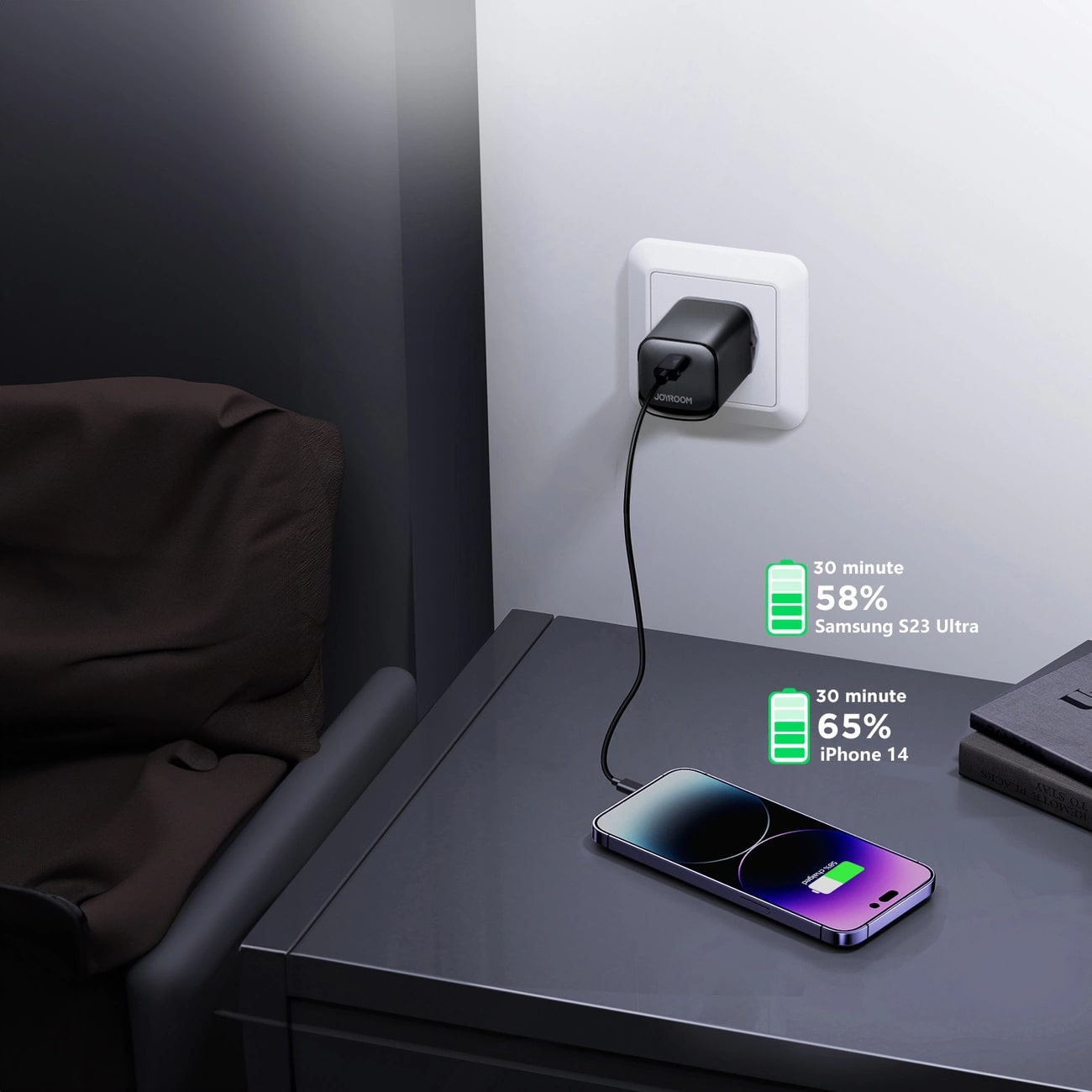 Joyroom Speed Series Οικιακός Φορτιστής Γρήγορης Φόρτισης με Θύρα Type - C PD 30W - Black - JR - TCF07EU