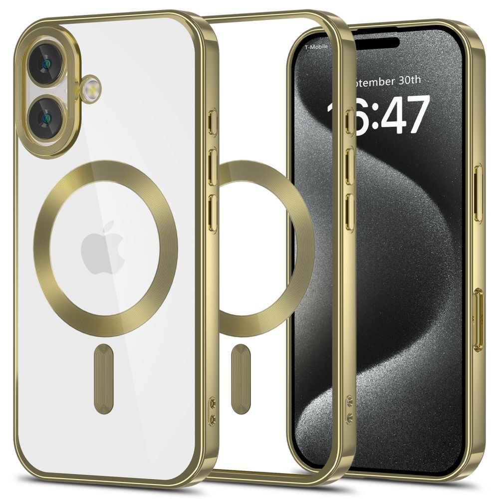 Tech - Protect iPhone 16 MagFlex Θήκη Σιλικόνης TPU με MagSafe - Διάφανη / Satin Gold