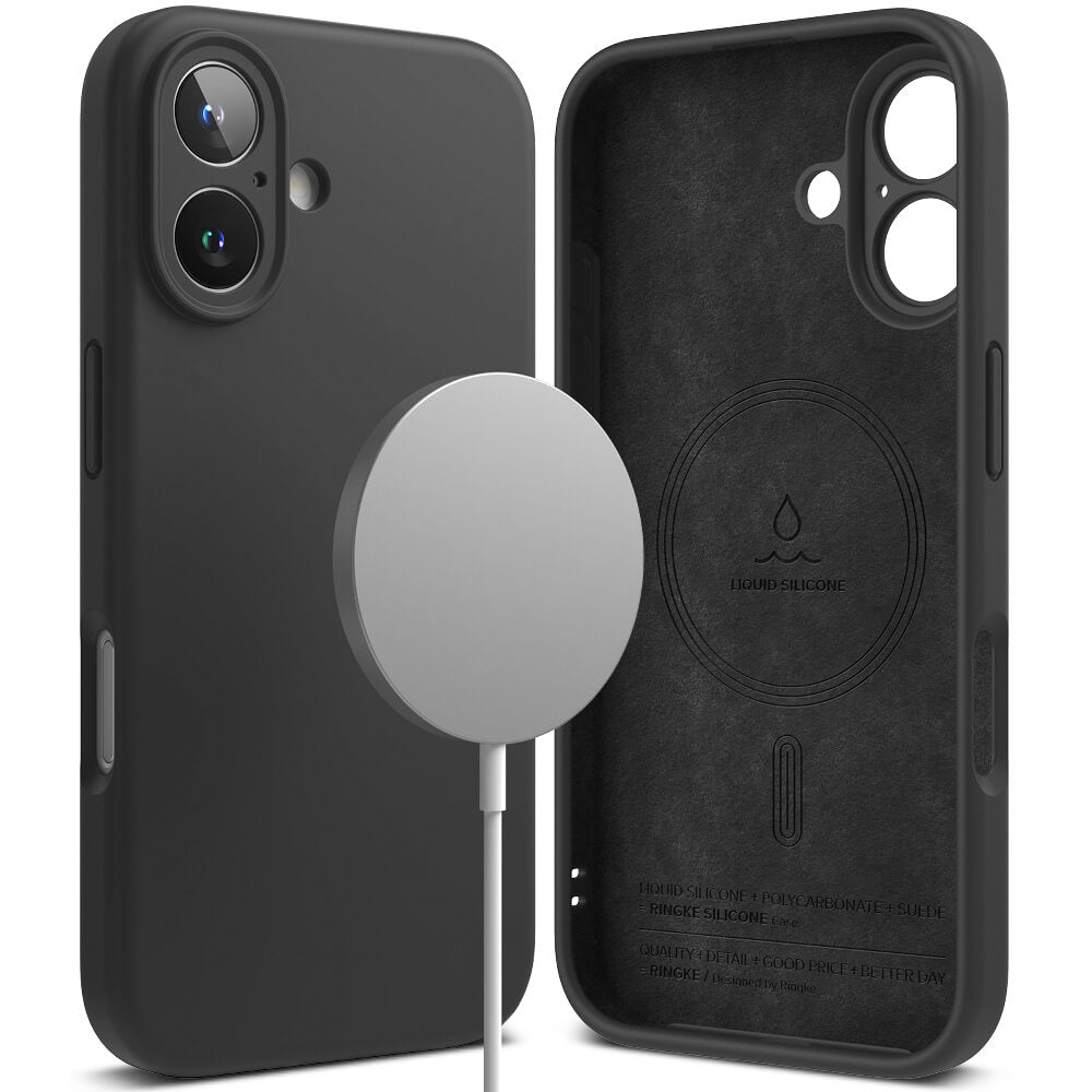 Ringke iPhone 16 Plus Silicone Magnetic MagSafe Case Θήκη Σιλικόνης με MagSafe - Black