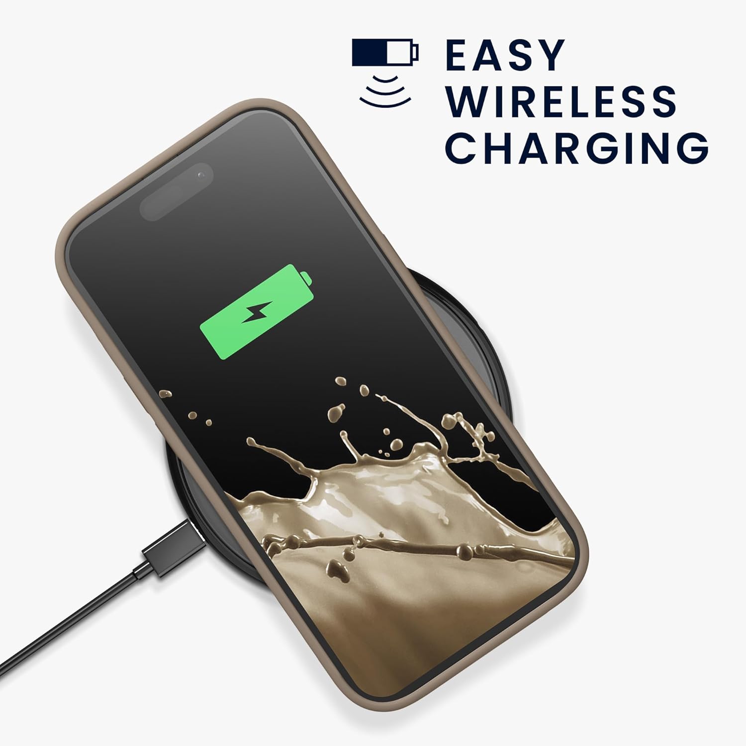 KW iPhone 15 Pro Θήκη Σιλικόνης Rubberized TPU - Taupe
