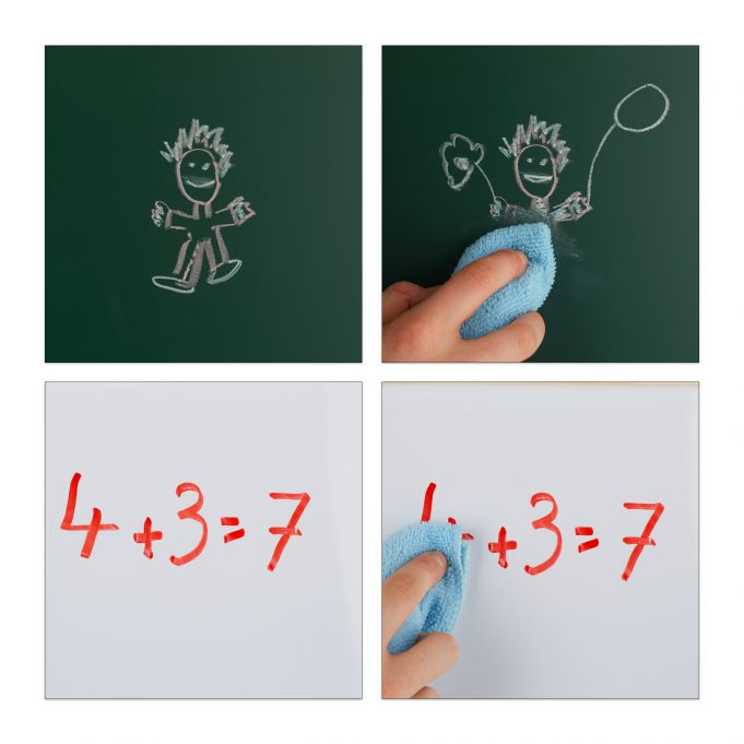 Relaxdays Double Sided Chalkboard Whiteboard - Πίνακας Διπλής Όψης για Παιδιά - 24cm x 34cm - Natural - 4052025272371