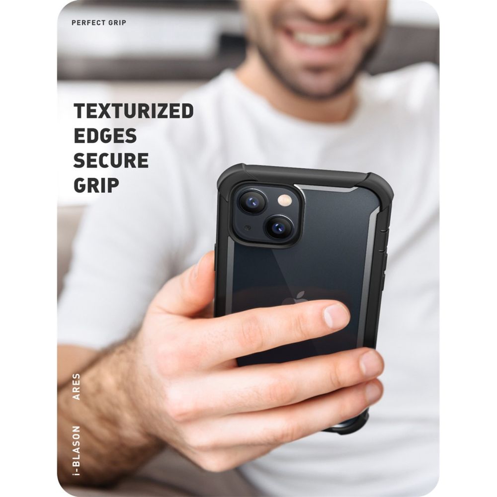i - Blason iPhone 14 Plus Ares Σκληρή Θήκη με Πλαίσιο Σιλικόνης και Προστασία Οθόνης - Black