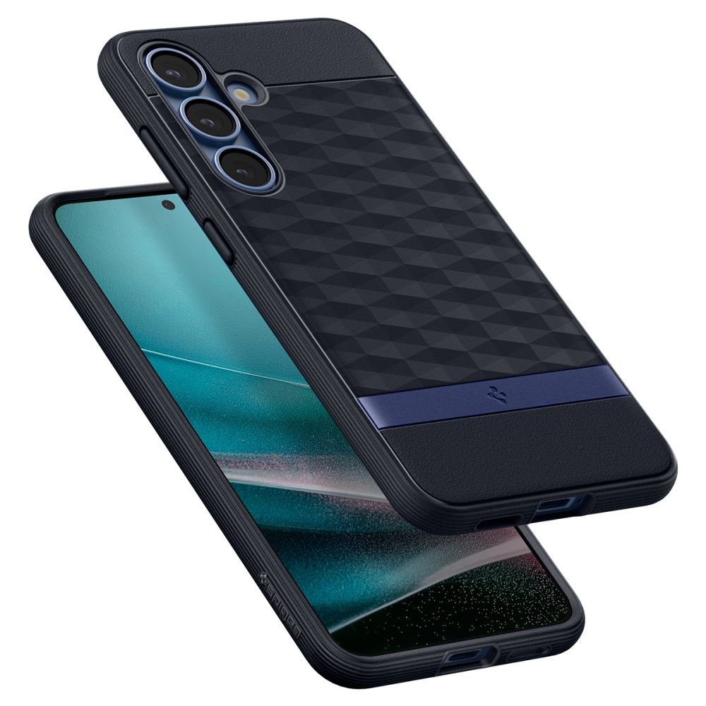 Spigen Samsung Galaxy S25 Plus - Parallax Mag Θήκη Σιλικόνης με Σκληρό Πλαίσιο και MagSafe - Navy Violet