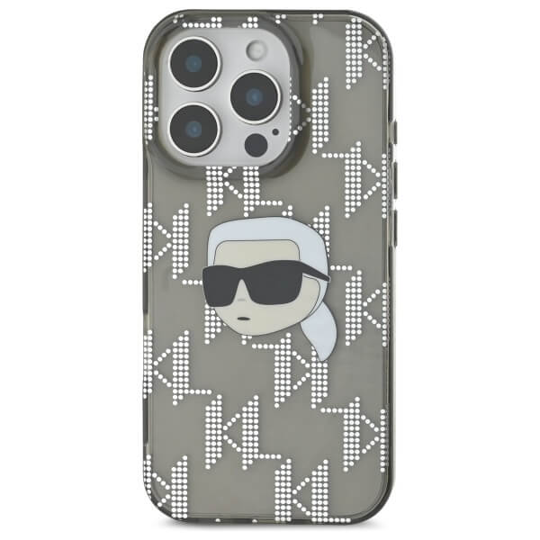 Karl Lagerfeld iPhone 16 Pro - IML Karl Head Electroplated - Σκληρή Θήκη με Πλαίσιο Σιλικόνης - Black - KLHCP16LHKLPKHK