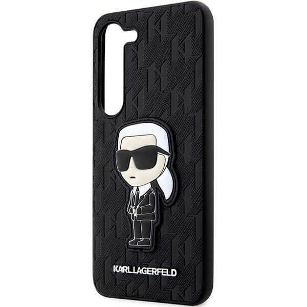 Karl Lagerfeld Samsung Galaxy S23+ - Saffiano Monogram Ikonik Σκληρή Θήκη - Black - KLHCS23MSAKLHKPK
