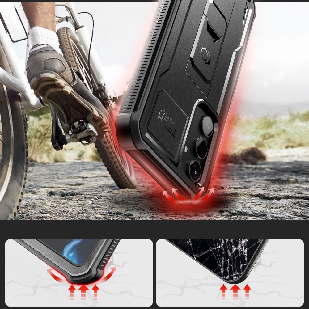 Tech - Protect Samsung Galaxy S23 FE Kevlar Pro Θήκη 360 Full Body με Προστασία Οθόνης και Stand - Black