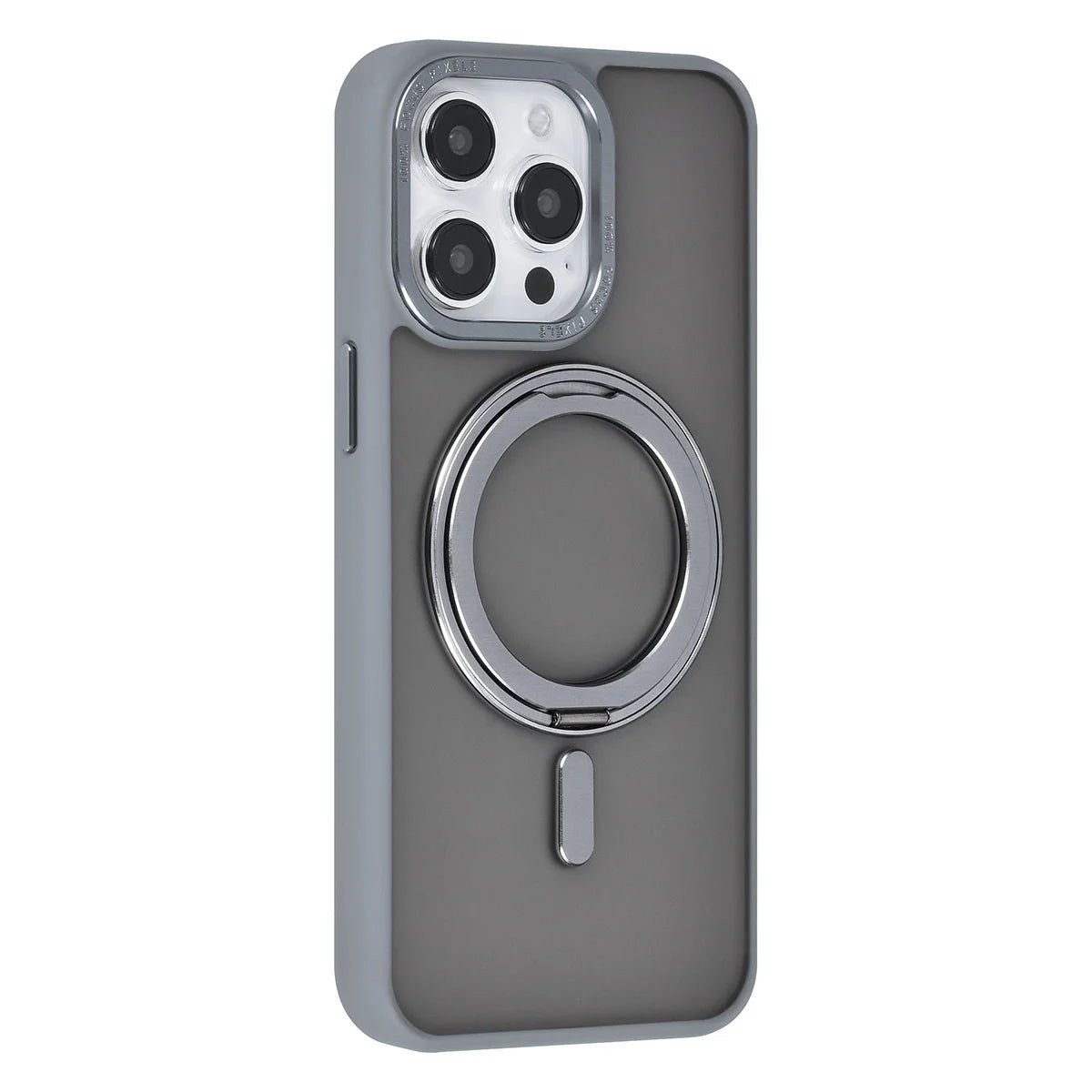Tuniq iPhone 15 Pro Max - Σκληρή MagSafe Θήκη με Περιστρεφόμενο Δαχτυλίδι Συγκράτησης - Γκρι