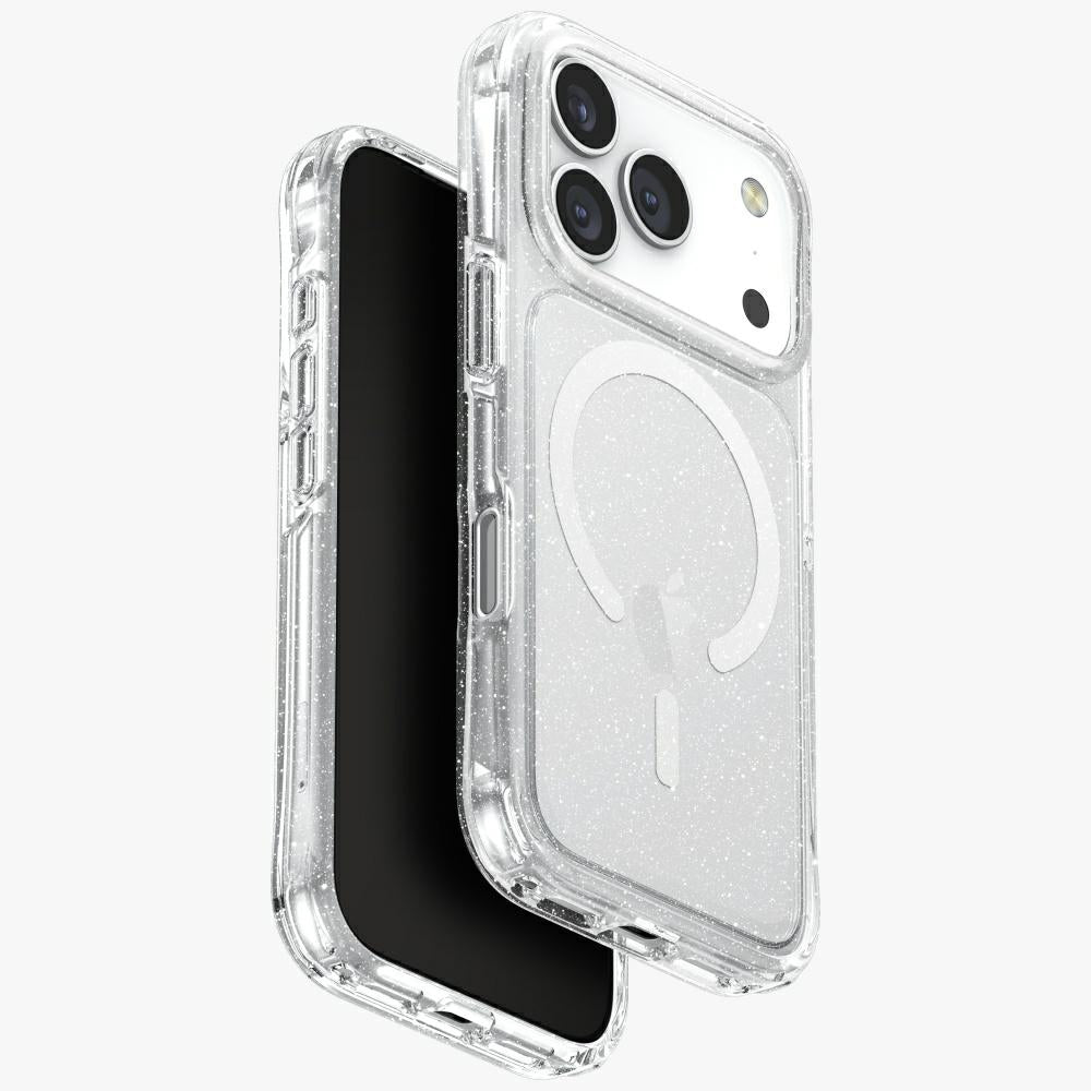 Uniq iPhone 17 Pro - LifePro Xtreme Magclick - Σκληρή Θήκη με Πλαίσιο Σιλικόνης και MagSafe - Clear / Glitter